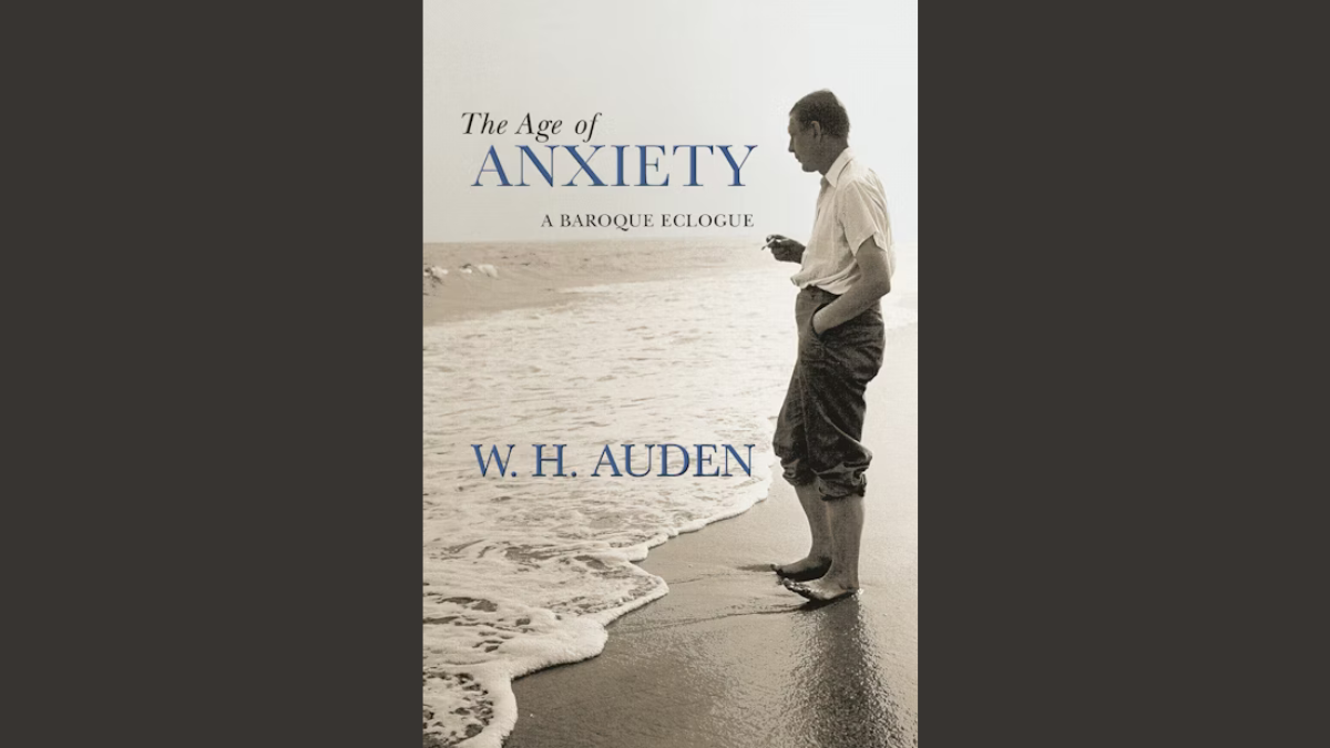 Cover image of the Age of Anxiety--man smoking at the beach